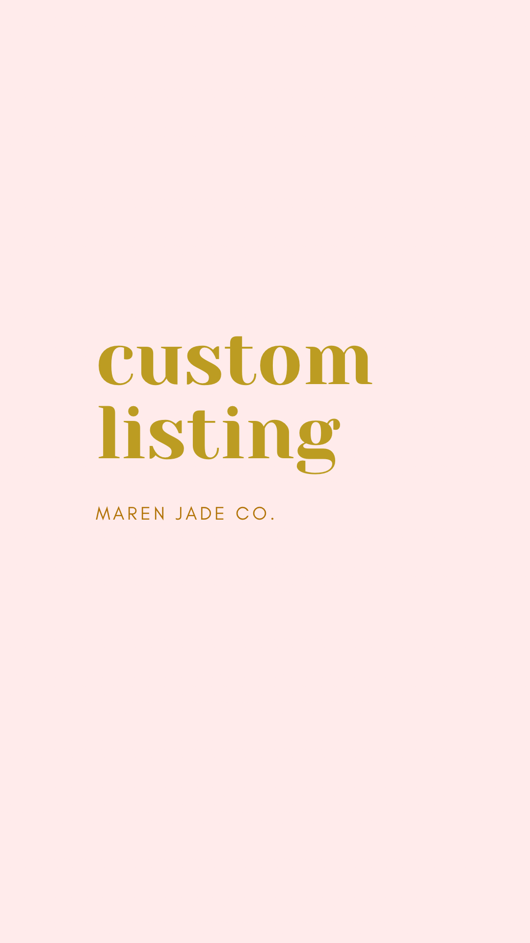 Custom Listing for Cameo
