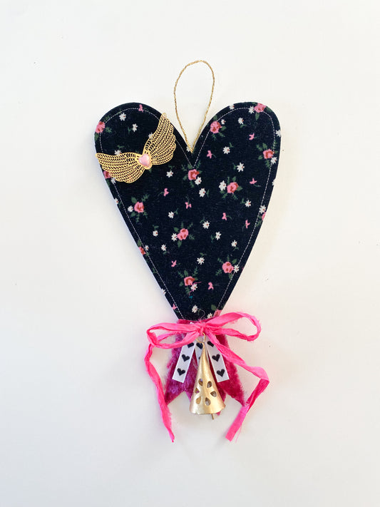 Angel Wings Floral Heart
