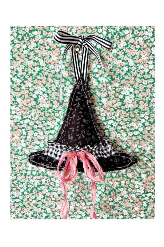 Black Floral Witch Hat