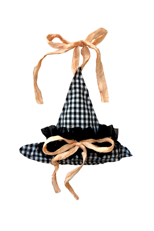 Black Gingham Witch Hat