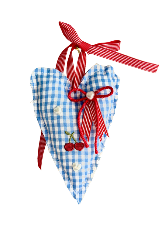 Mini Blue Gingham Heart