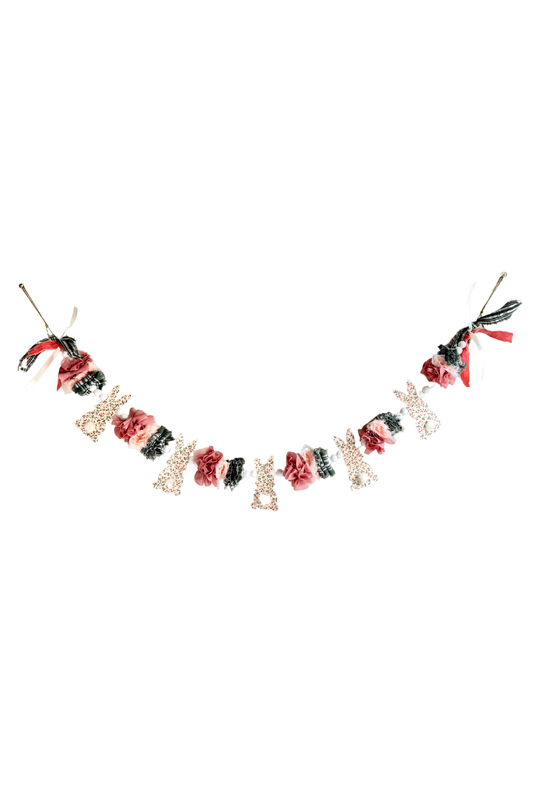 Cream Floral Bunny Garland