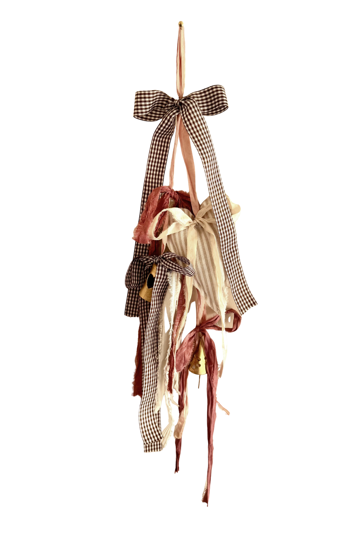 Cream Stripe Heart Door Hanger