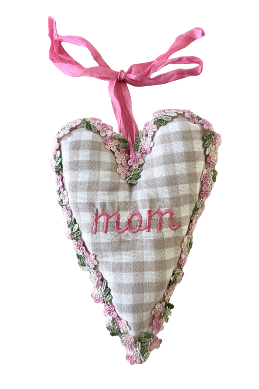 Gingham Mom Heart