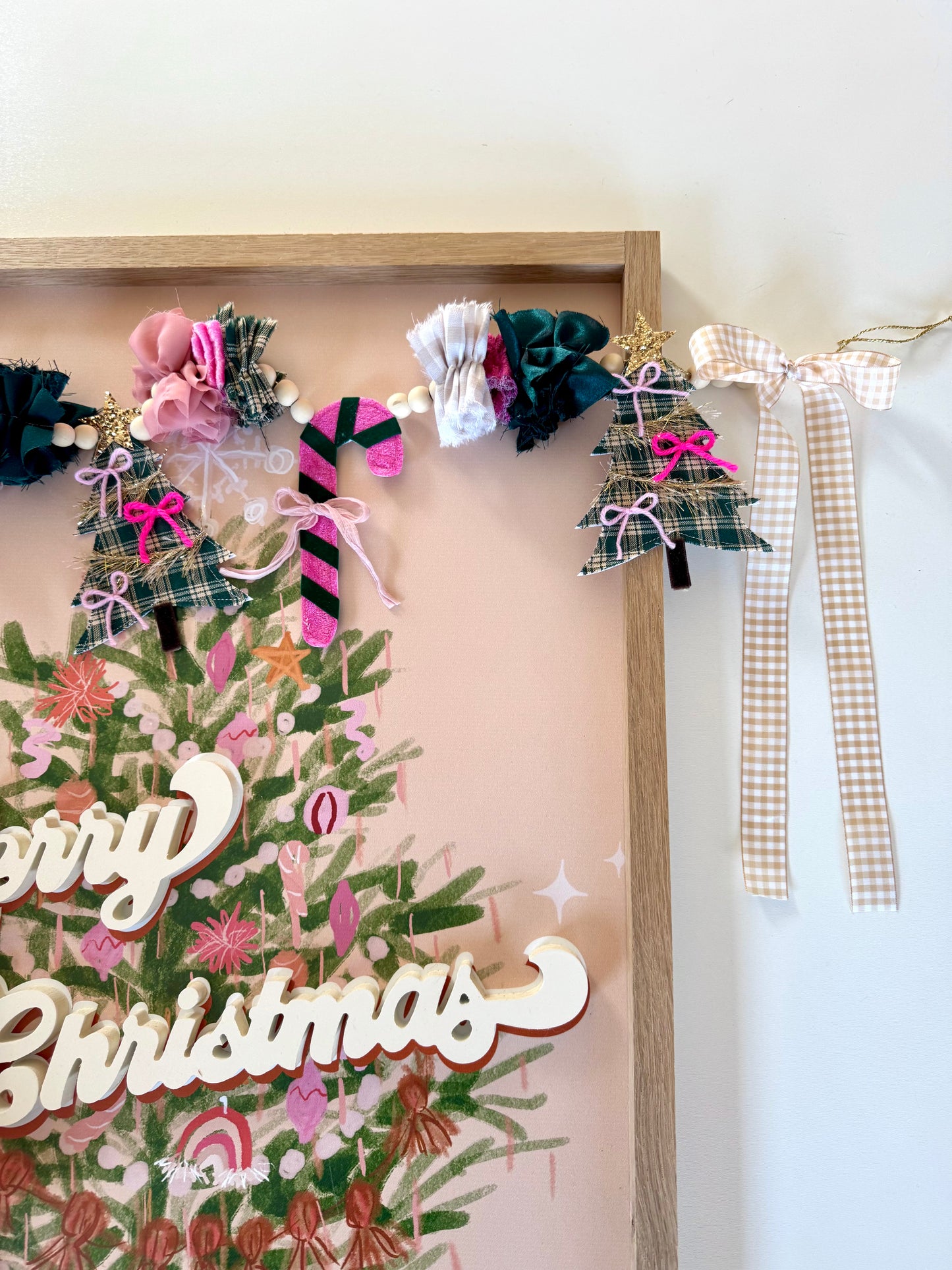 Green Plaid Tree Garland