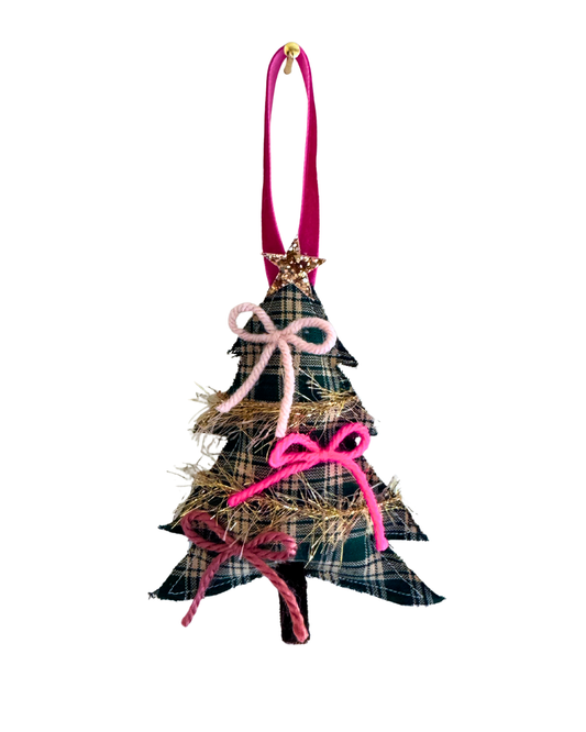 Green Plaid Tree Ornament