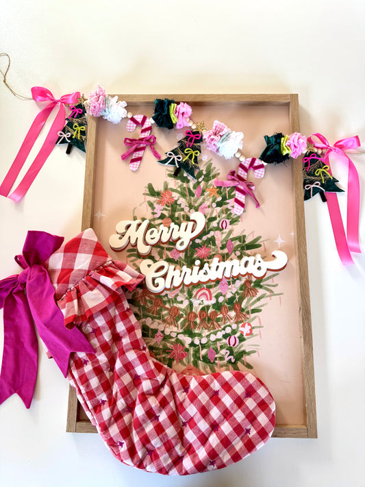 Green Velvet Tree Garland