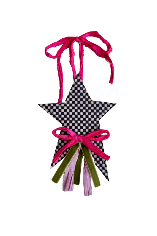 Mini Black & White Checkered Star