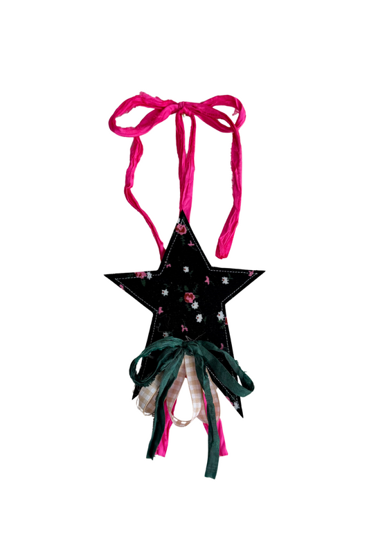 Mini Black & Green Floral Star