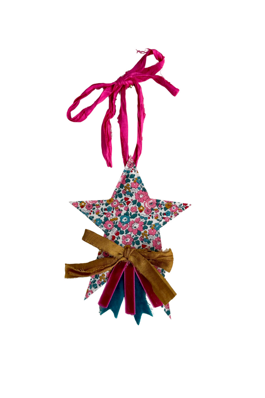 Mini Pink & Blue Floral Star