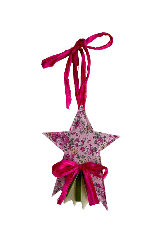 Mini Pink & Green Floral Star