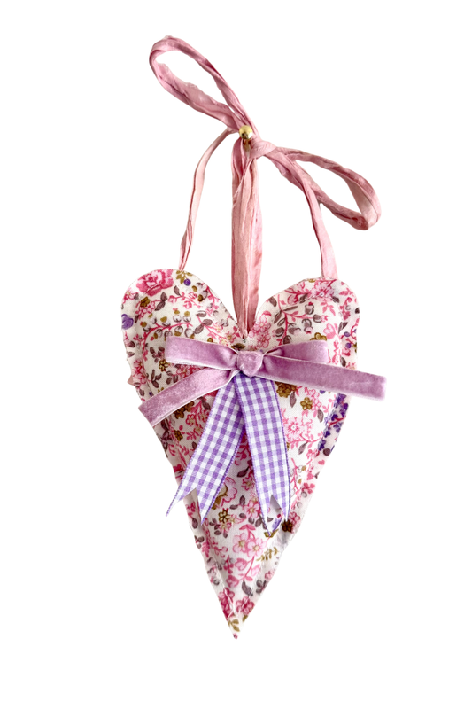 Mini Pink & Lavender Floral Heart