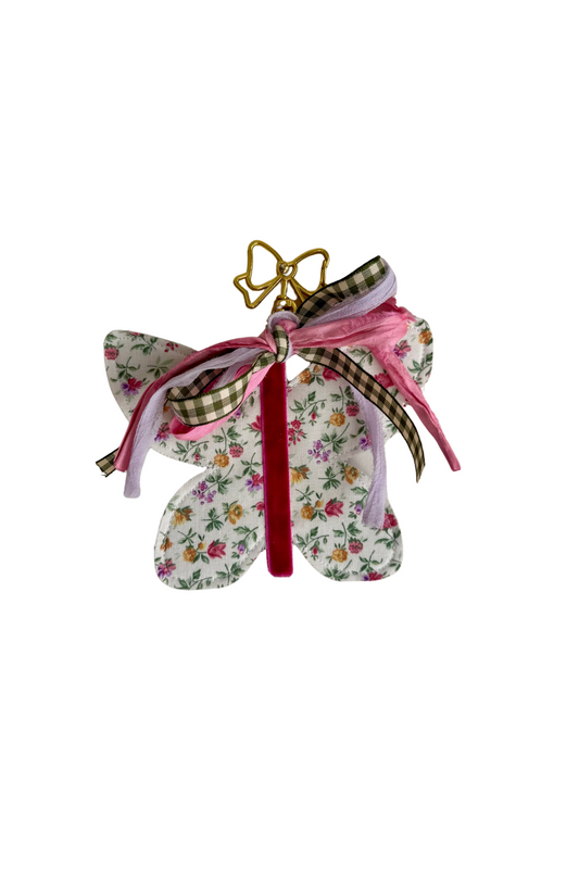 Mini White Floral Butterfly