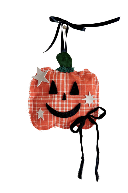 Orange Plaid Jack O' Lantern