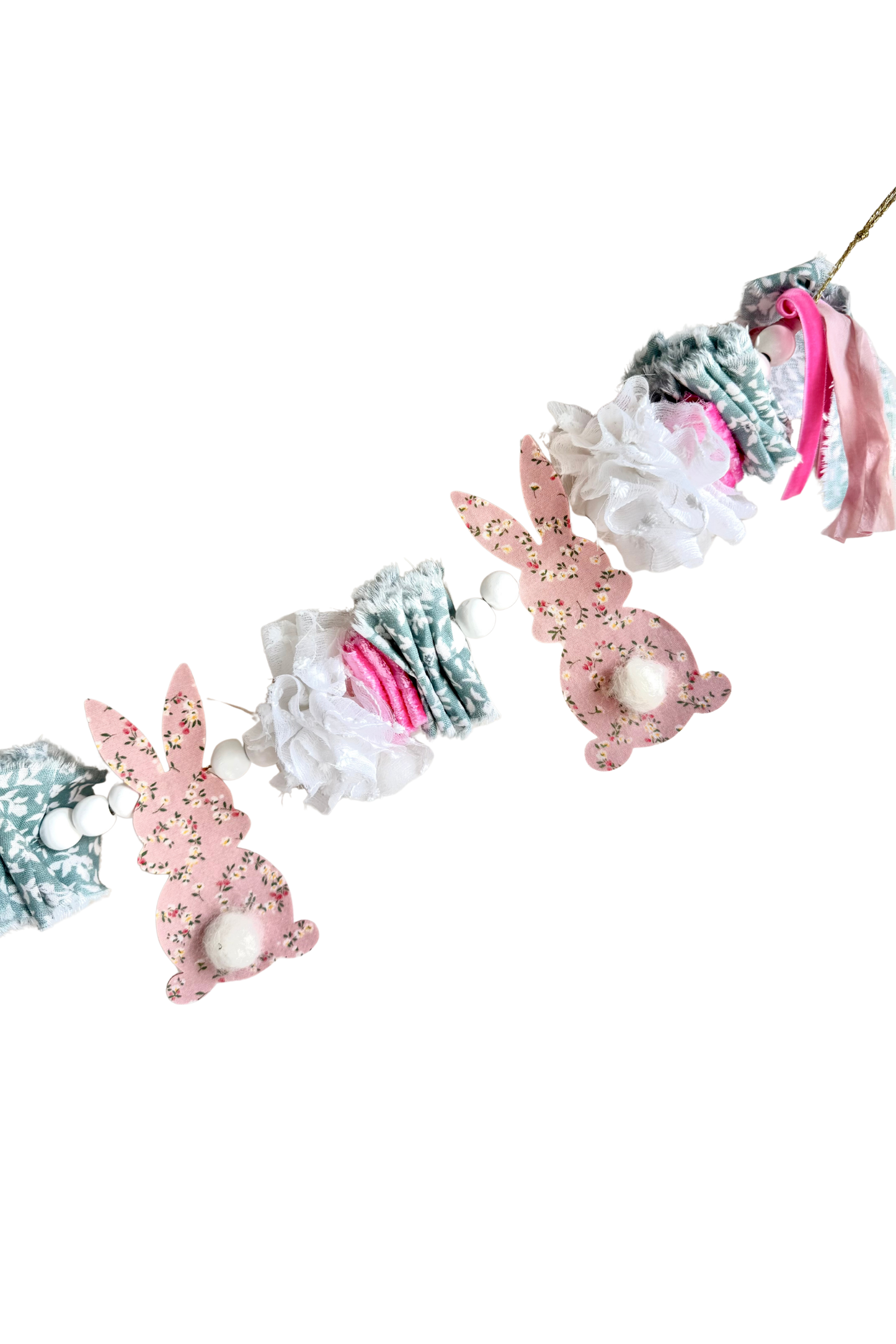 Pink Floral Bunny Garland