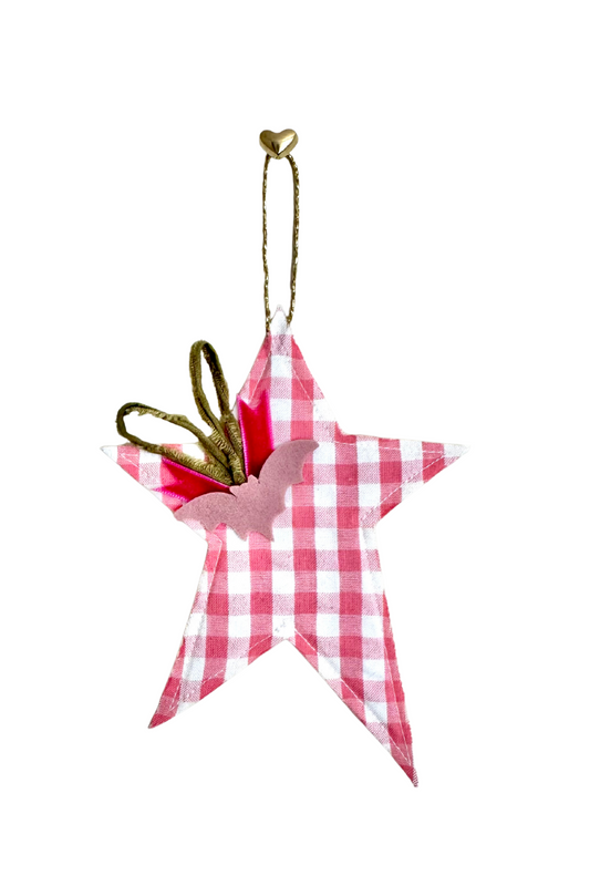 Pink Gingham Star