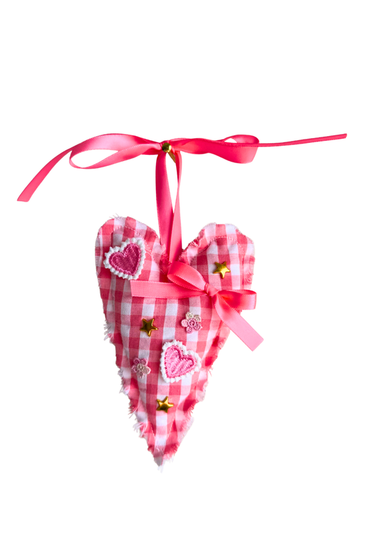 Mini Pink Gingham Heart #2