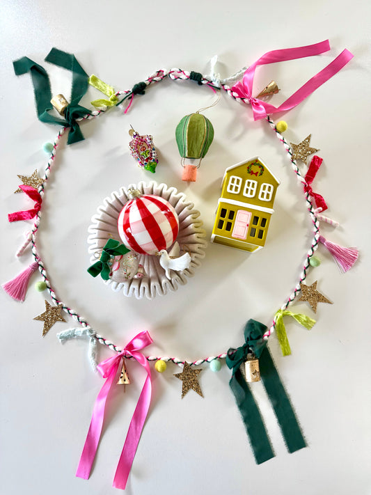 Pink & Green Braided Garland