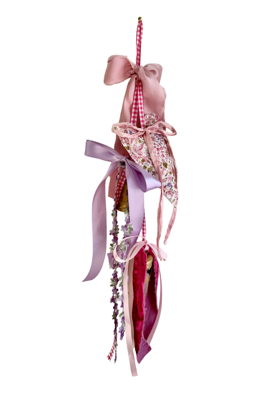 Pink & Lavender Floral Heart Door Hanger