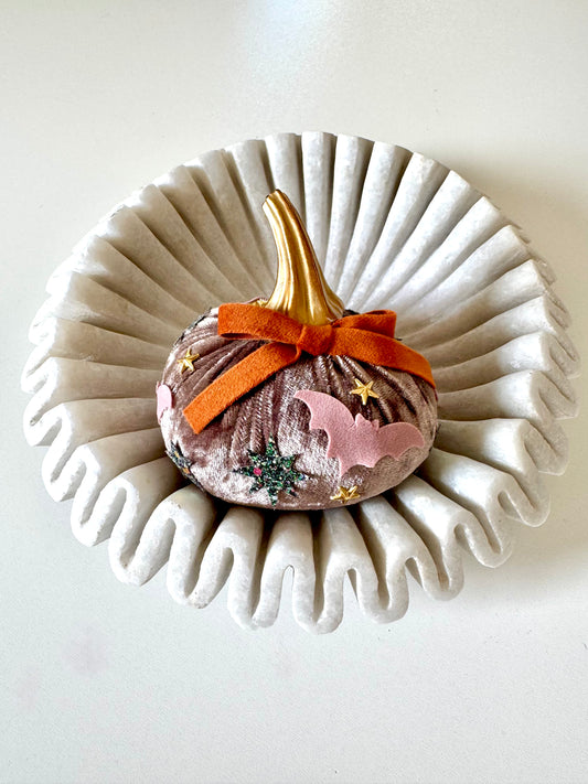 Taupe Velvet Pumpkin