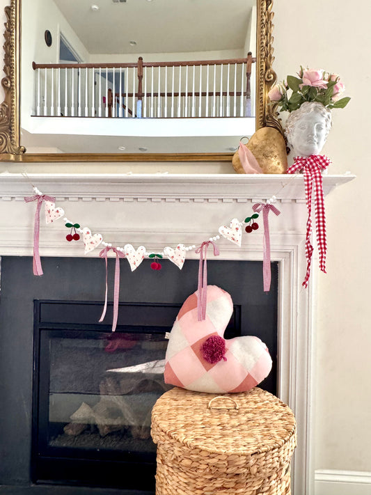White Floral Heart Garland