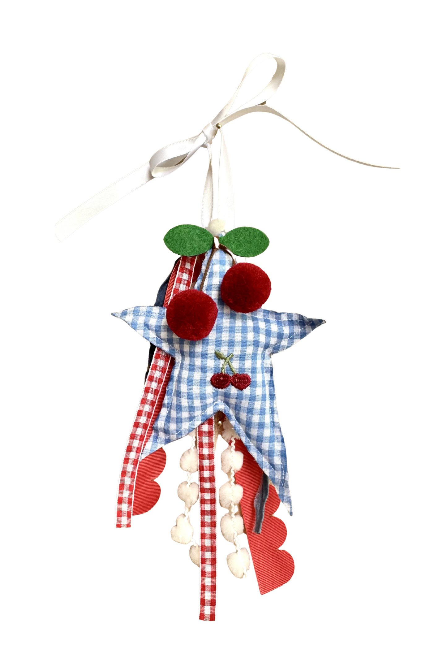 Blue Gingham Cherry Star