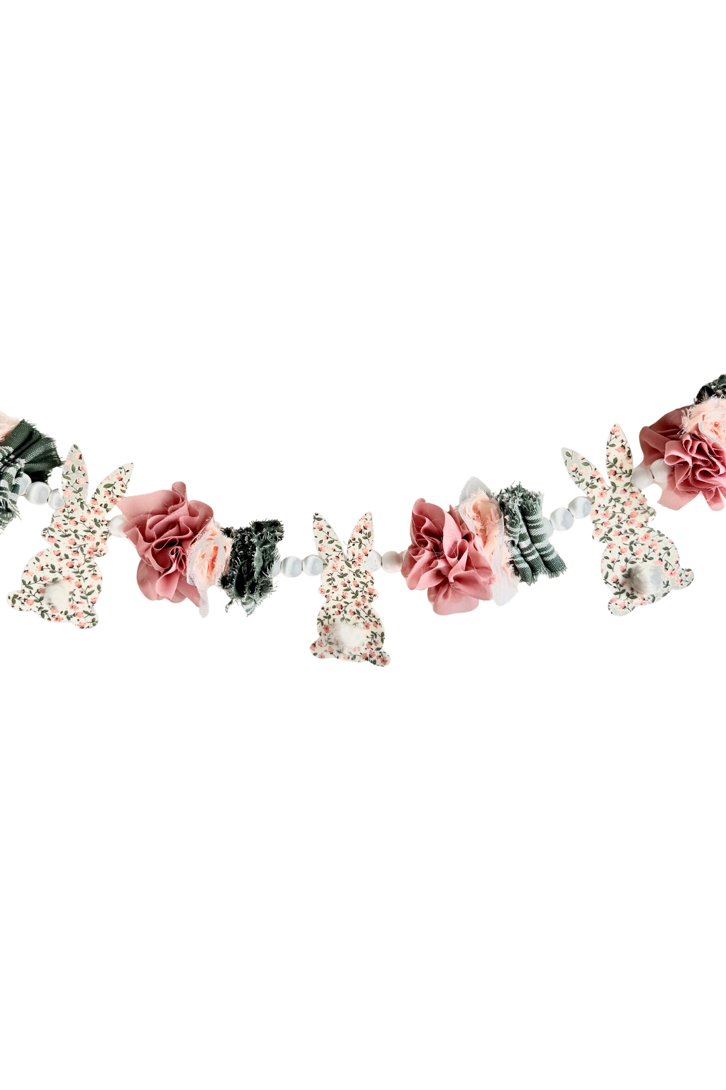 Cream Floral Bunny Garland
