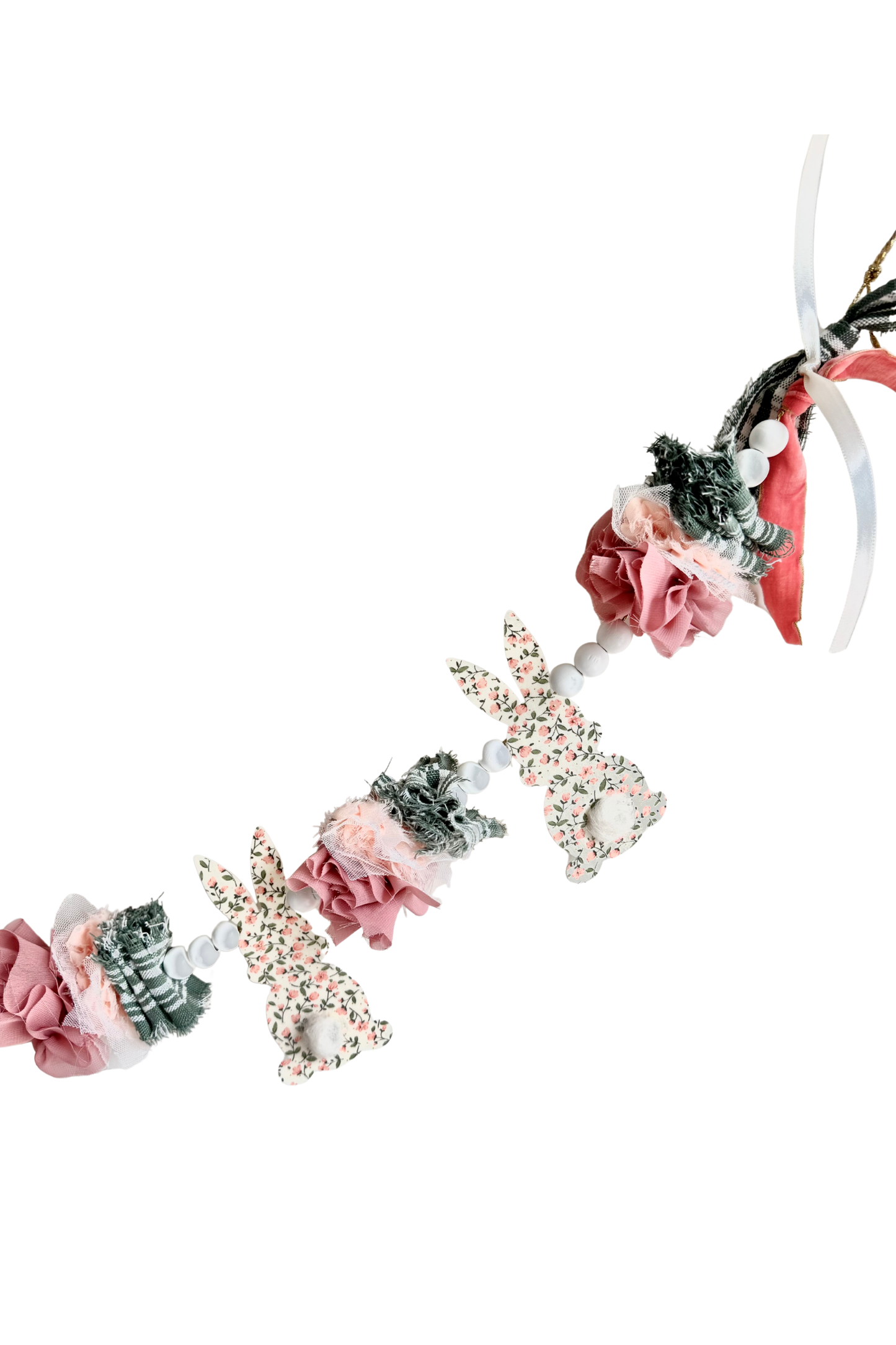 Cream Floral Bunny Garland