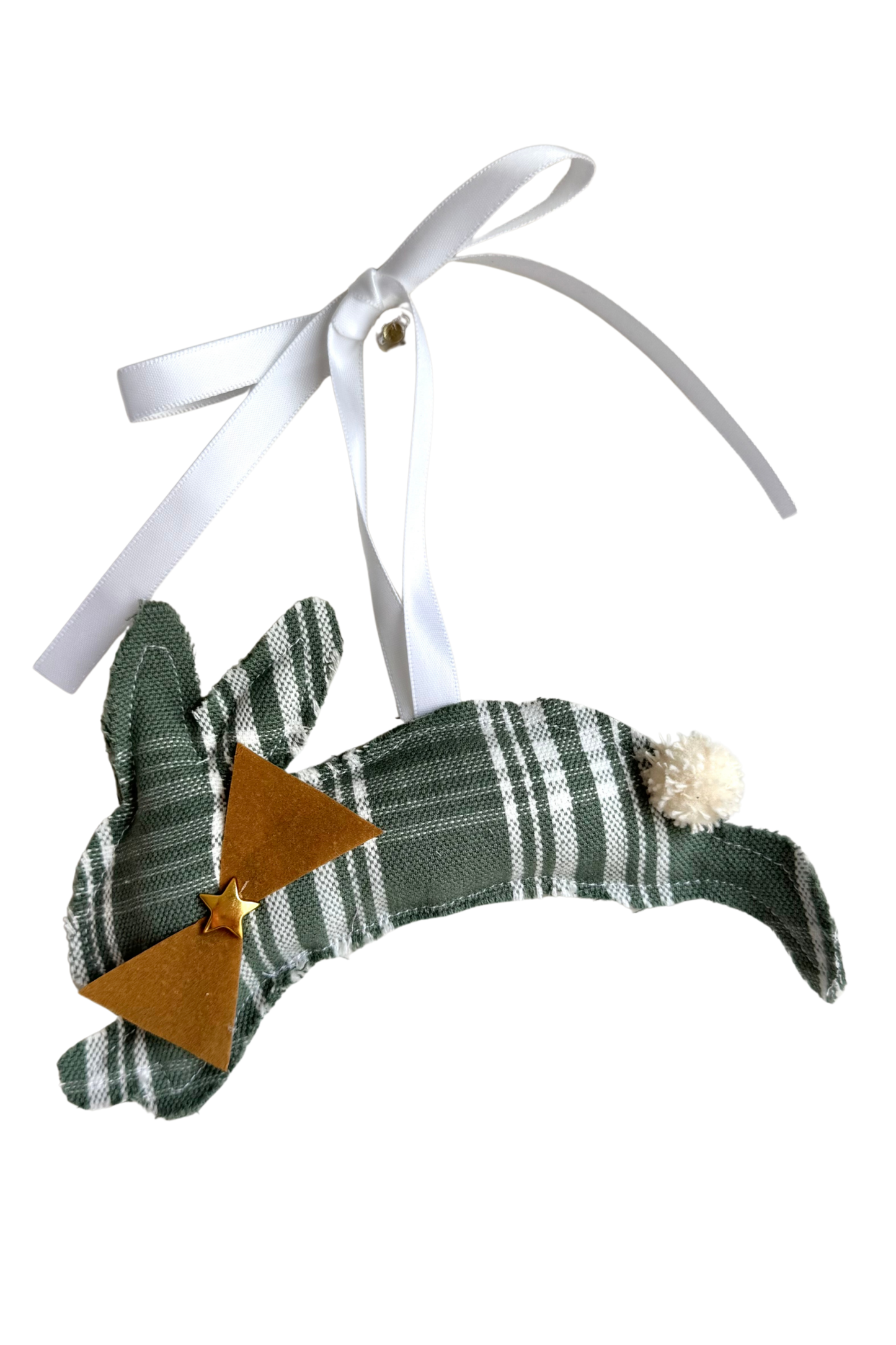 Green Plaid Hopping Bunny