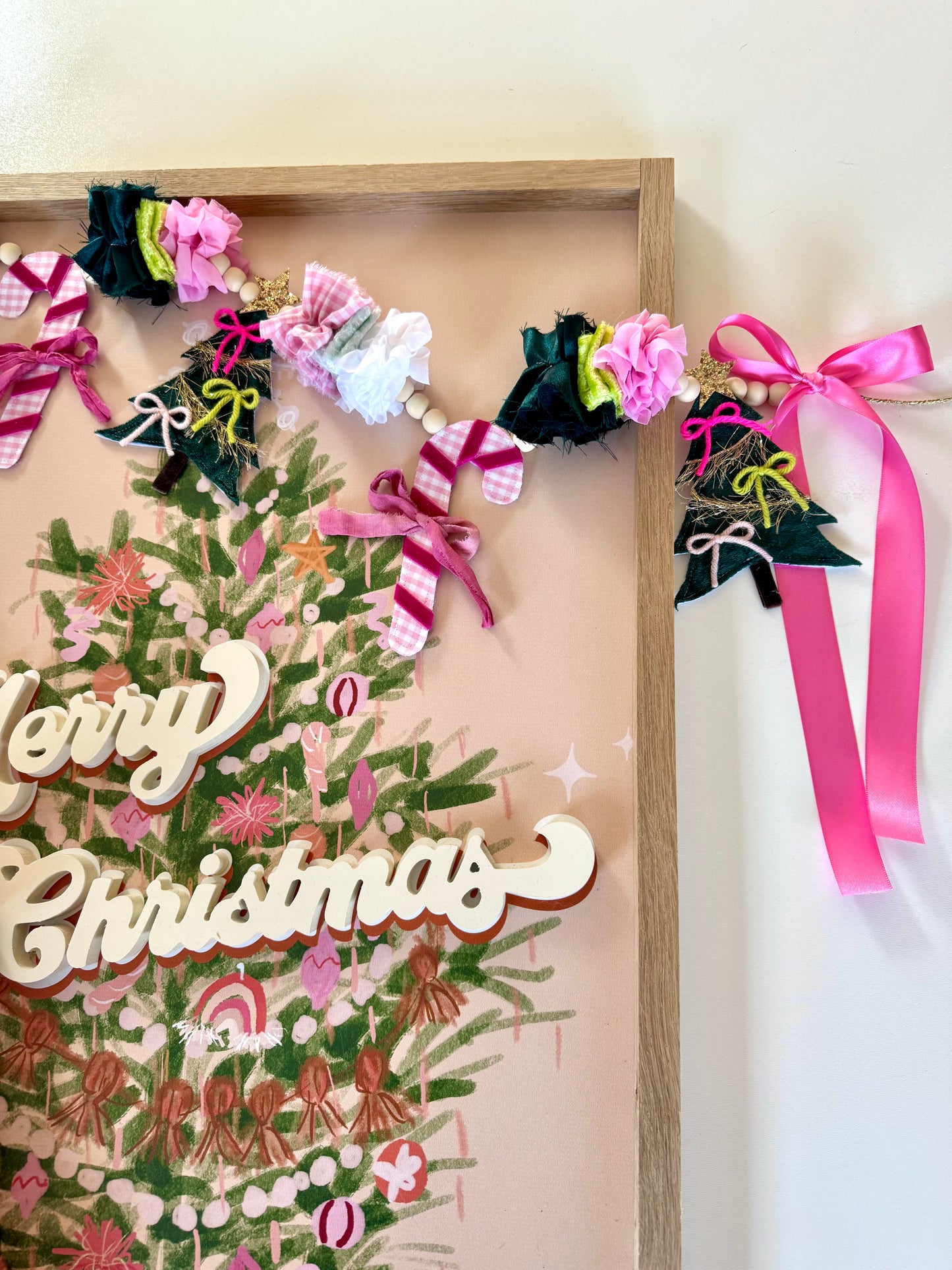 Green Velvet Tree Garland