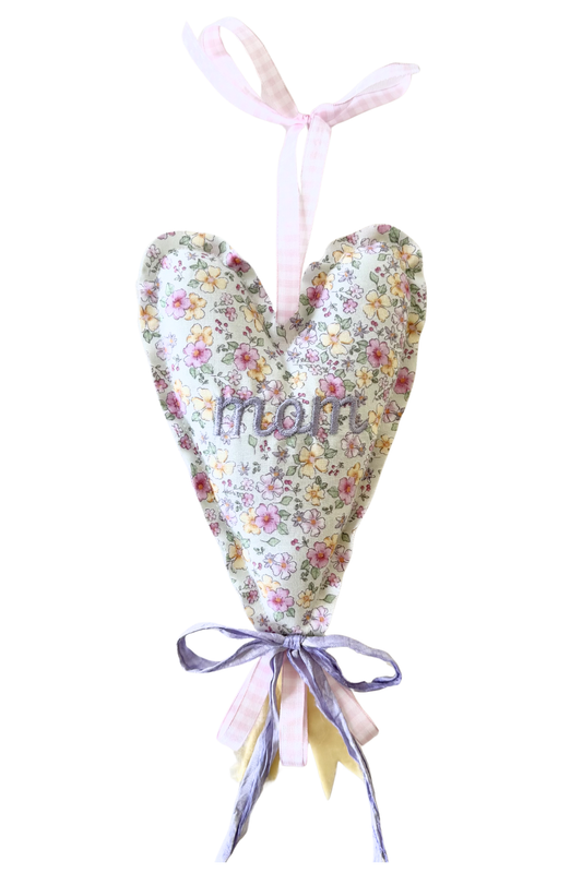 Light Blue Floral Mom Heart