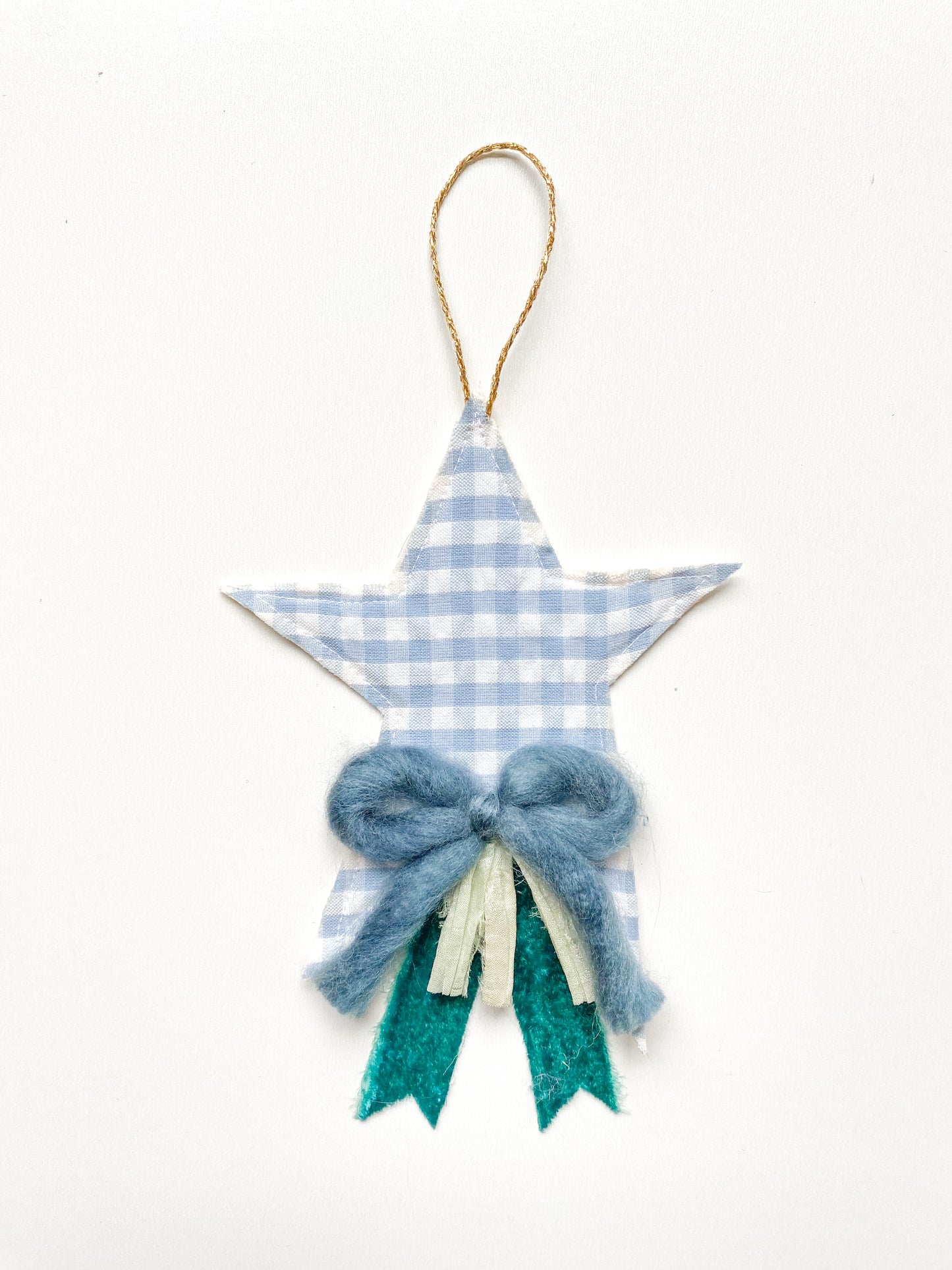 Mini Blue Gingham & Teal Star