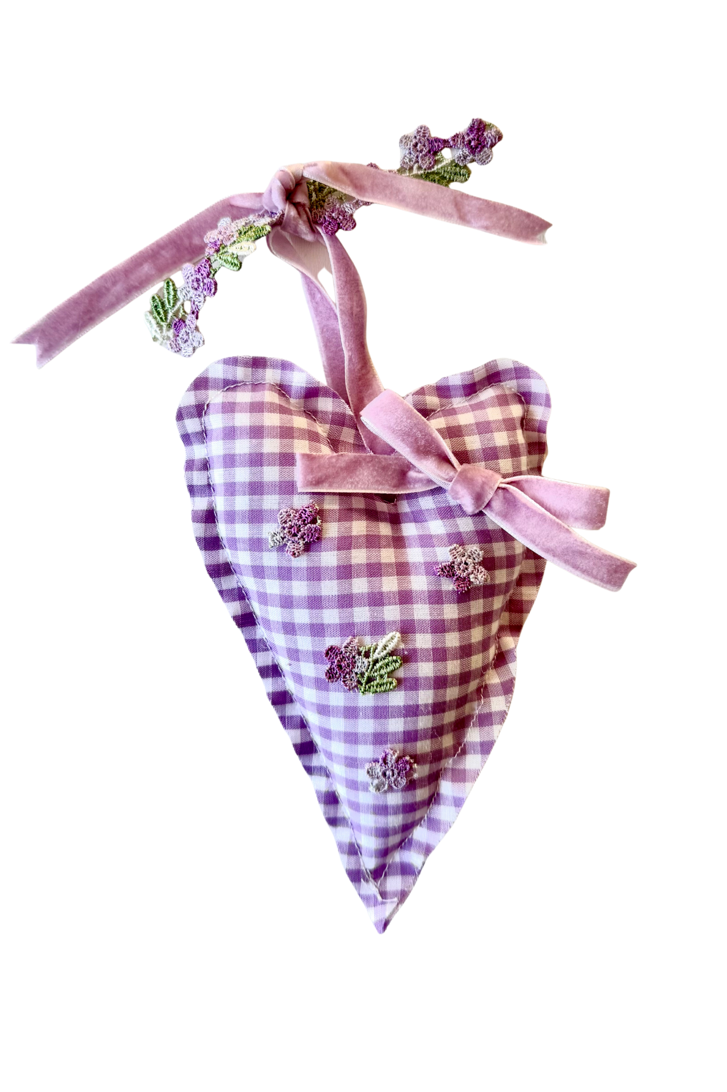 Mini Purple Gingham Heart