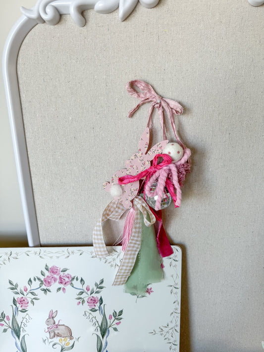 Pink Bunny Tassel with Disco Ball