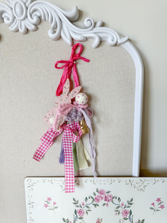 Pink and Lavender Bunny Tassel with Bell