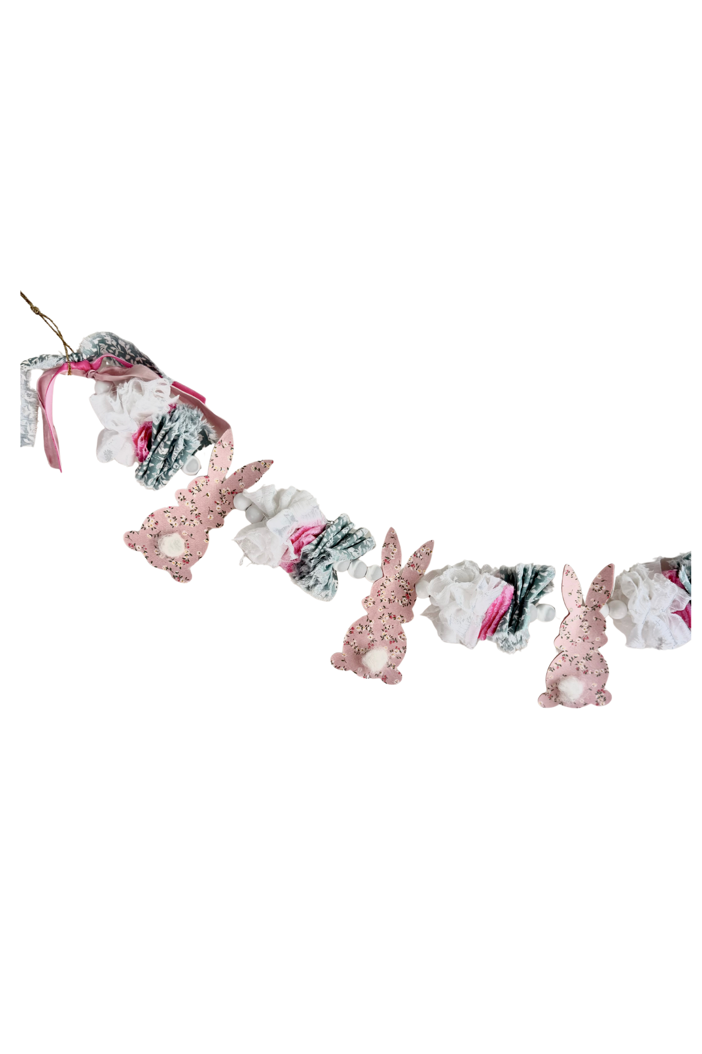 Pink Floral Bunny Garland