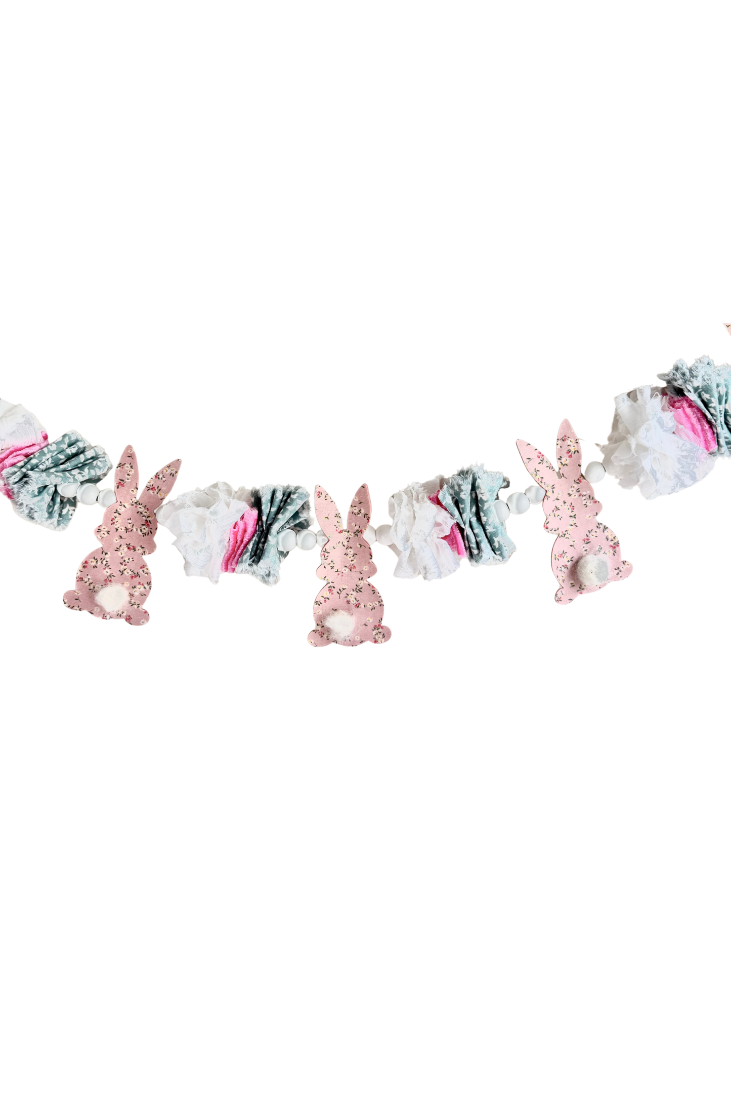 Pink Floral Bunny Garland