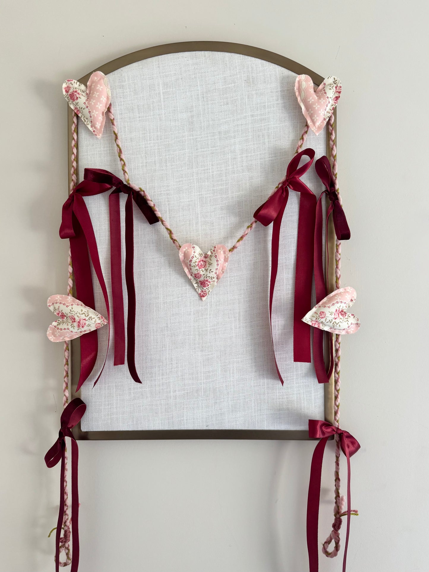 Pink Floral Heart Garland