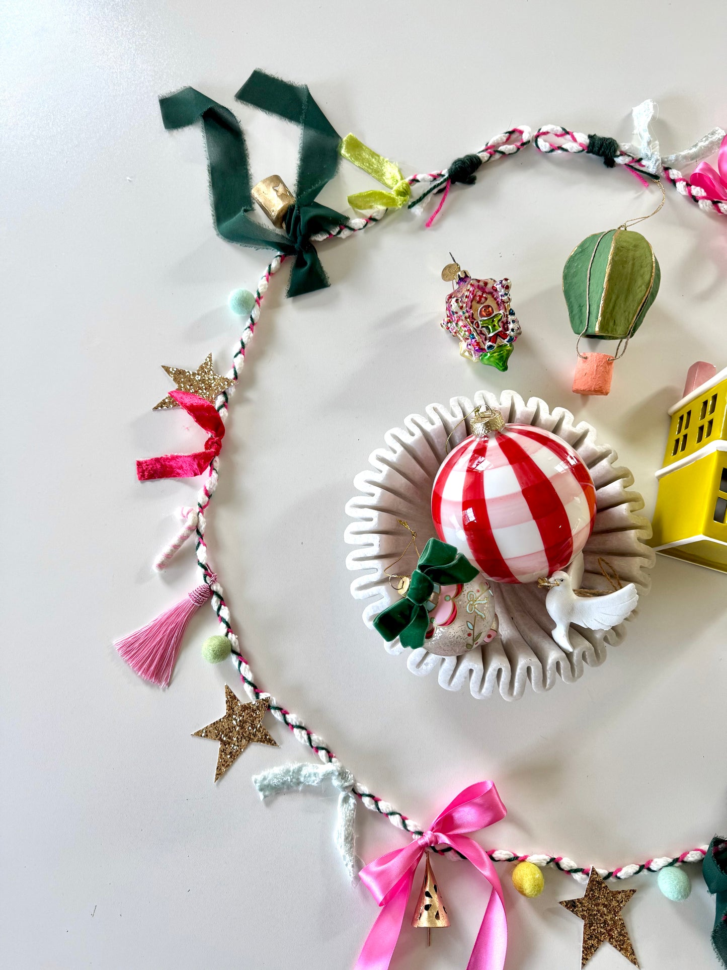 Pink & Green Braided Garland