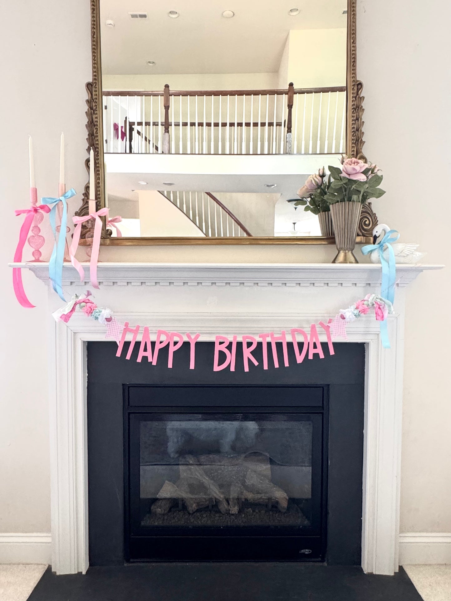 Pink Happy Birthday Garland