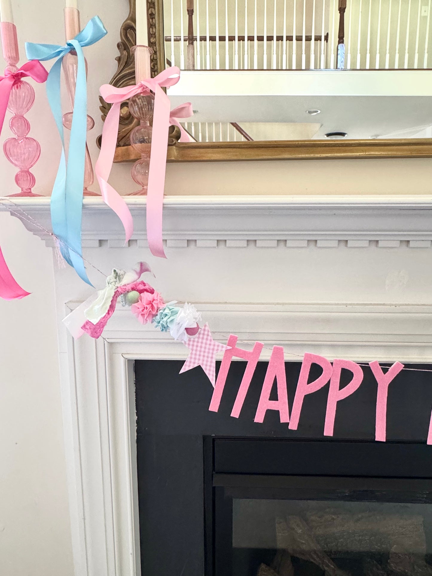 Pink Happy Birthday Garland