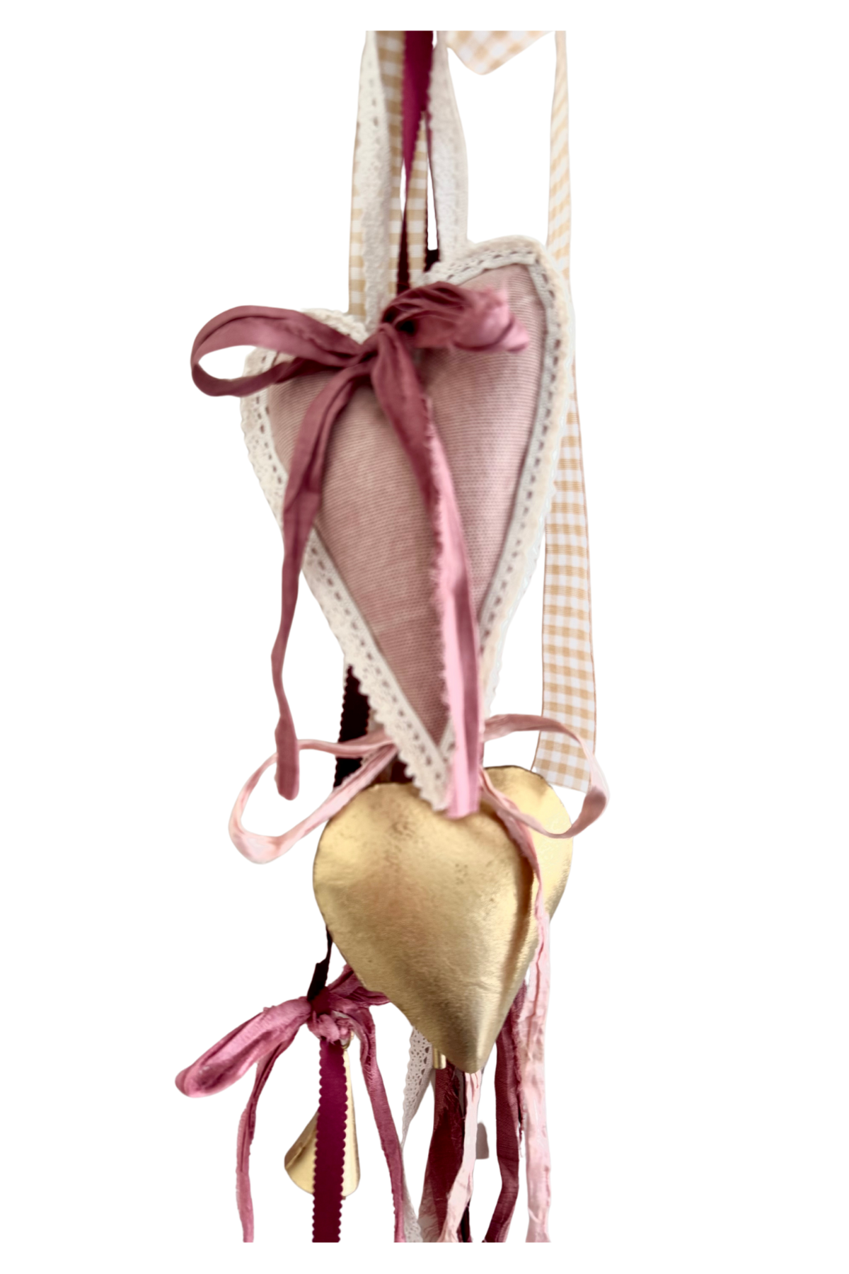 Pink Door Hanger with Heart Bell