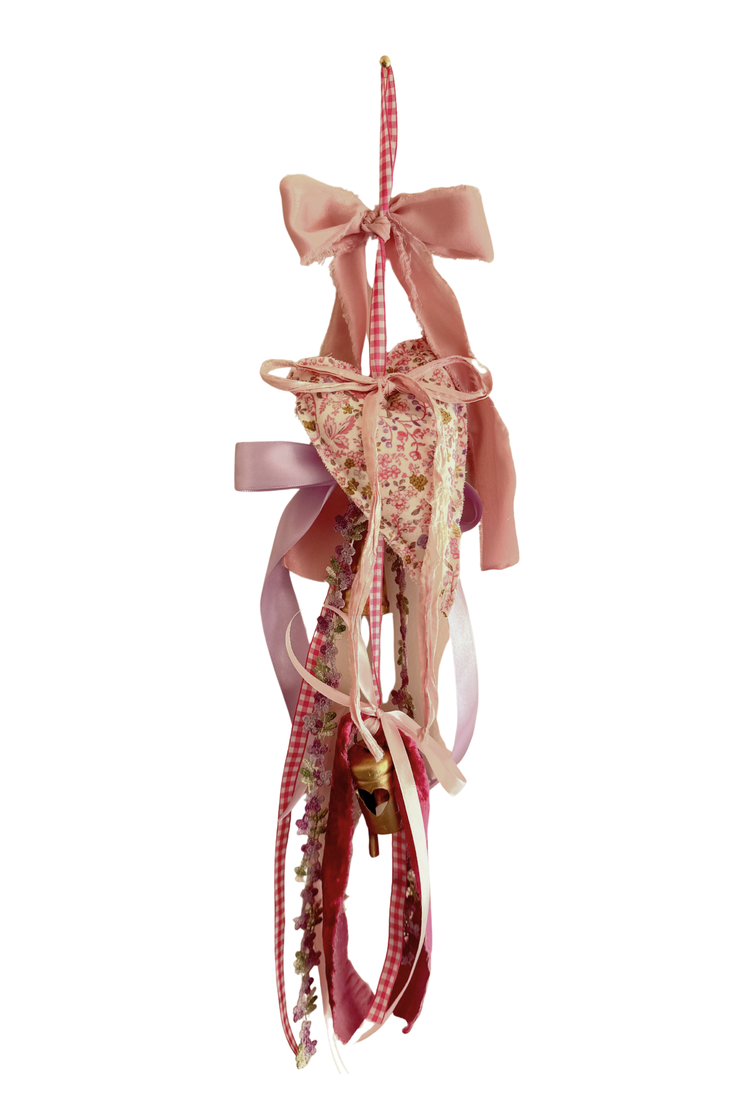 Pink & Lavender Floral Heart Door Hanger