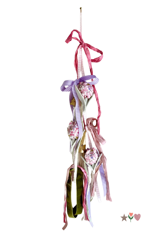 Pink and Purple Tulip Door Hanger