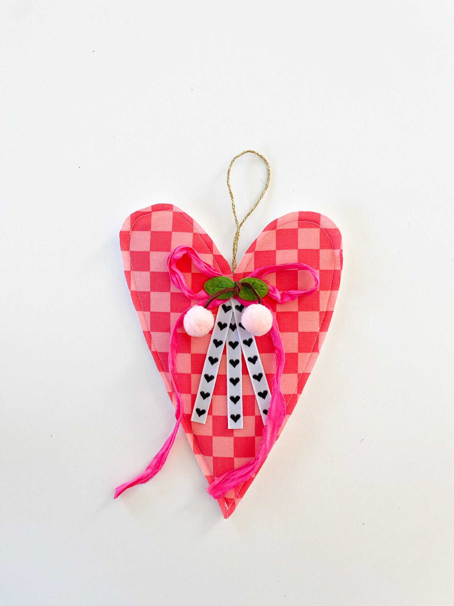 Red Checkered Cherry Heart