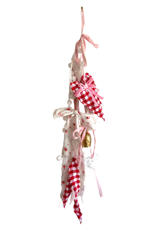 Red Gingham Heart Door Hanger