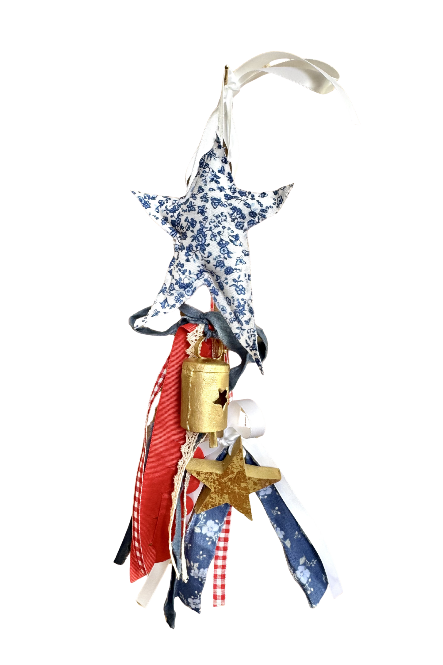 White & Blue Floral Star #2