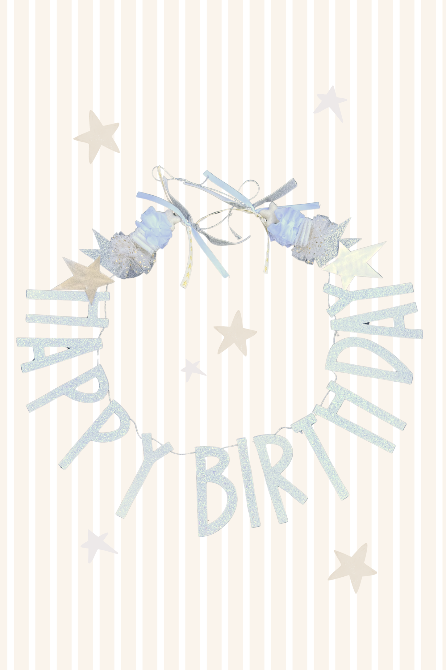 White Happy Birthday Garland