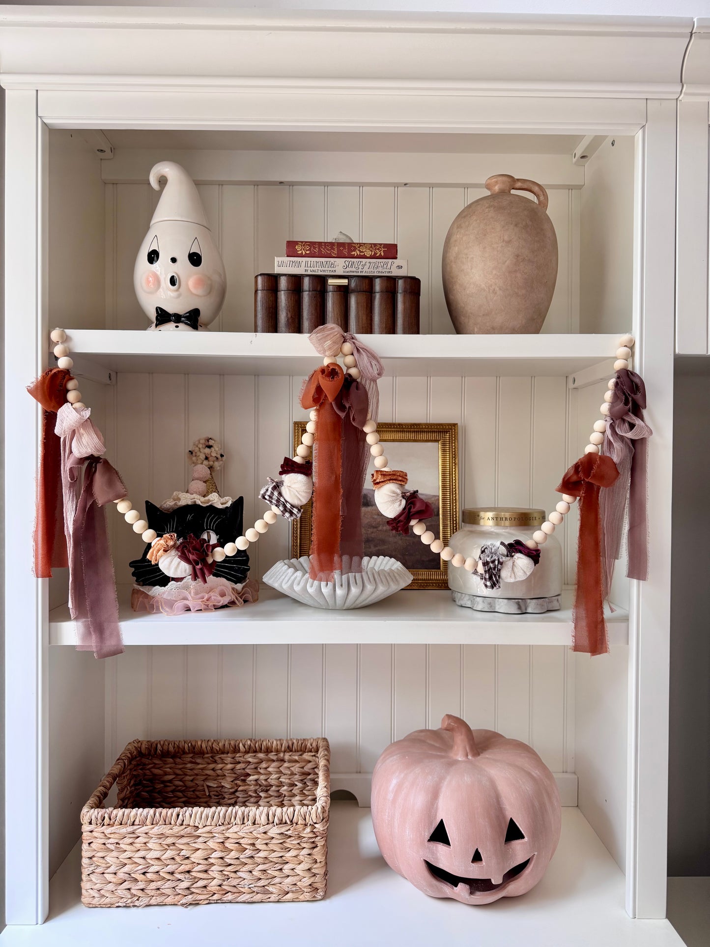 White Velvet Pumpkin Garland