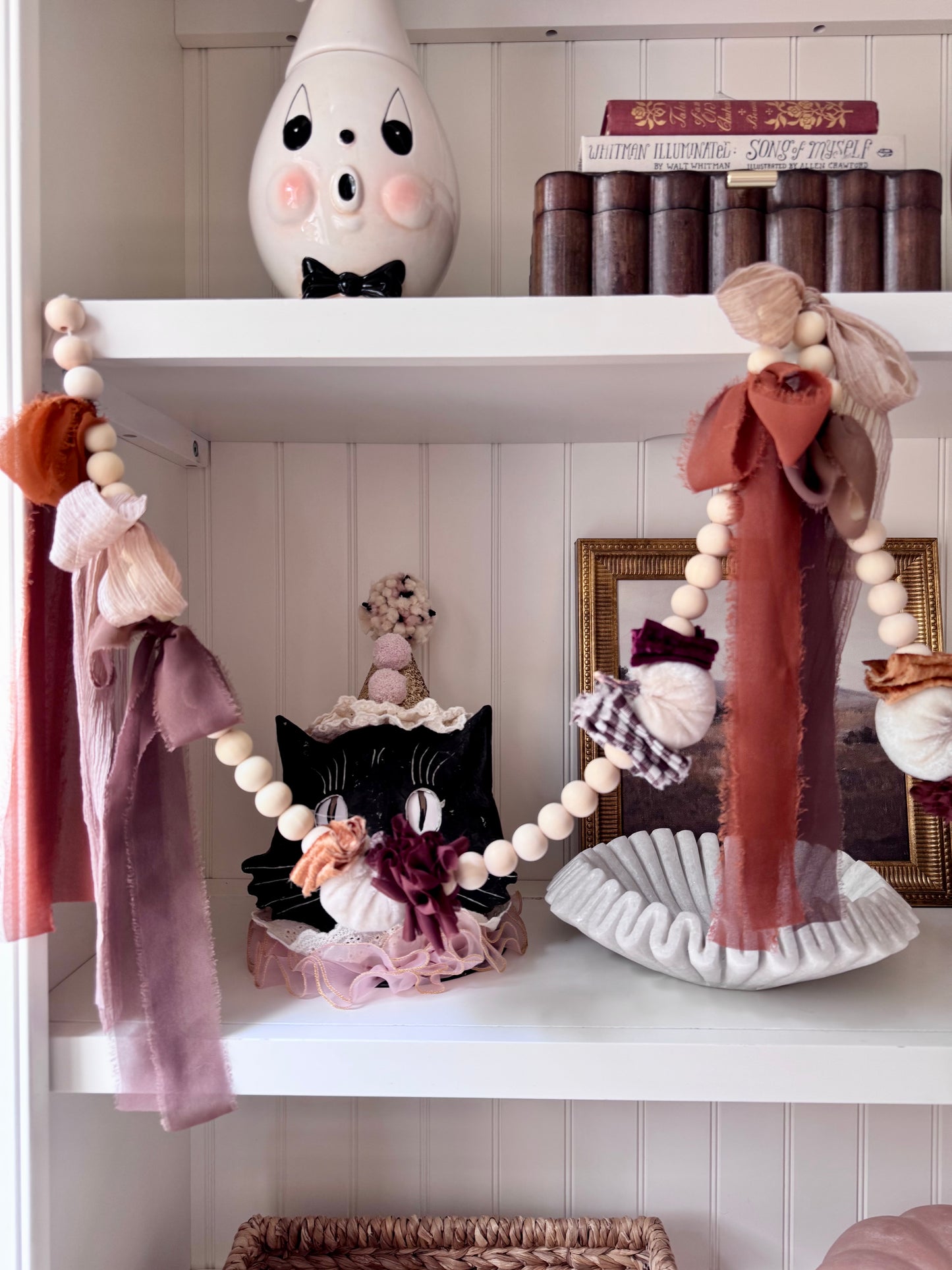 White Velvet Pumpkin Garland
